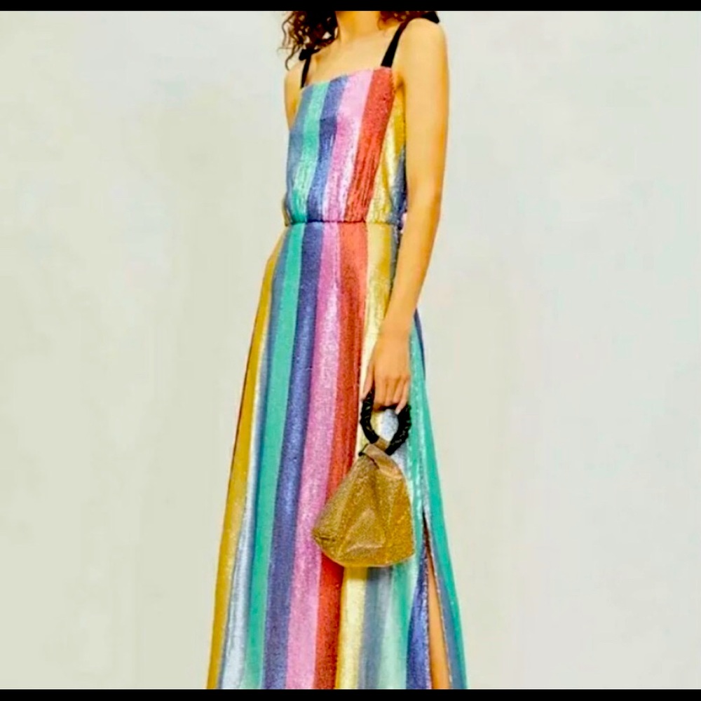 RIXO Tessa Sequin Stripe Dress